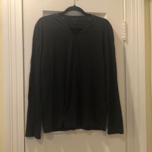 John Varvatos Luxe V neck long sleeve shirt